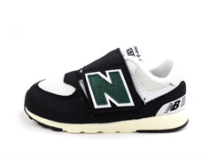 New Balance black/marsh green 574 sneaker